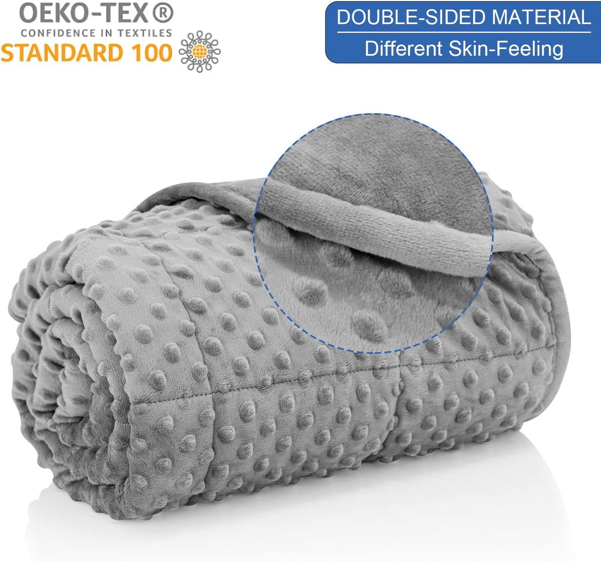 Weighted Blanket Queen 20Lbs for Adult(60"×80",Gray) Breathable Soft Minky Weighted Throw Blanket for All Season,Heavy Blanket with Premium Glass Beads