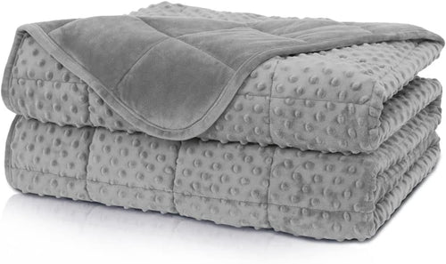 Weighted Blanket Queen 20Lbs for Adult(60"×80",Gray) Breathable Soft Minky Weighted Throw Blanket for All Season,Heavy Blanket with Premium Glass Beads