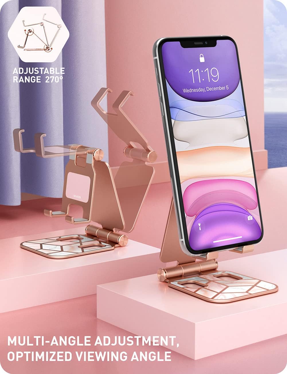 Marble Cell Phone Stand for Desk - Universal Phone Holder