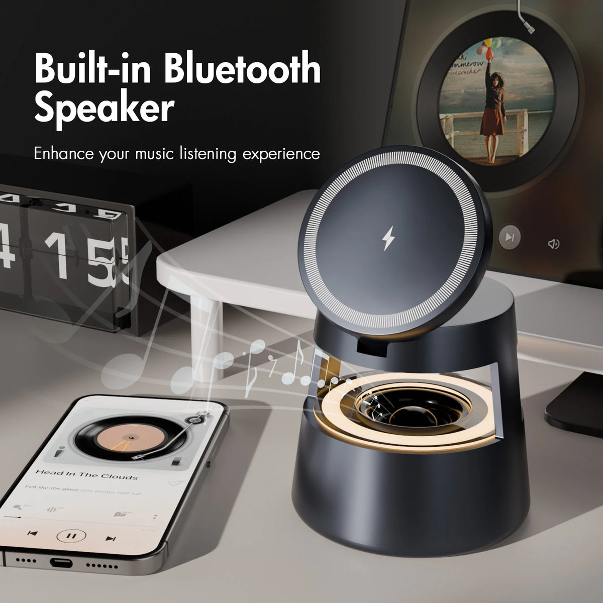 5-in-1 Wireless Charging Station – 15W Fast Charger for iPhone, AirPods & Apple Watch – MagSafe Compatible