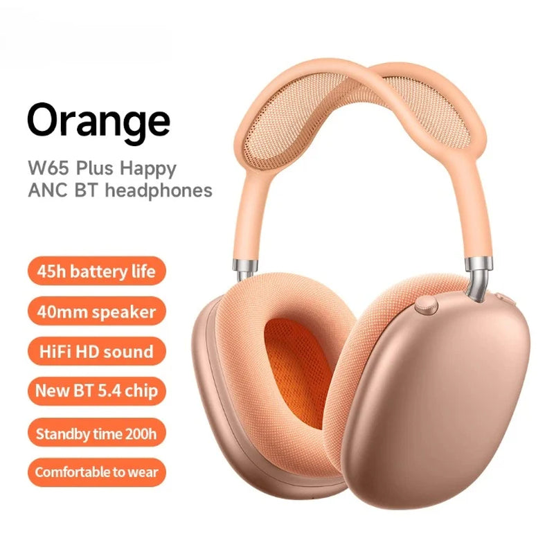 Oversized Draadloze Hoofdtelefoon Met ANC & Lange Batterijlevensduur – W65 Plus
